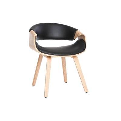 Chaise design noir et bois clair ARAMIS - L61xP52xH75 - 42636 - 3662275092707