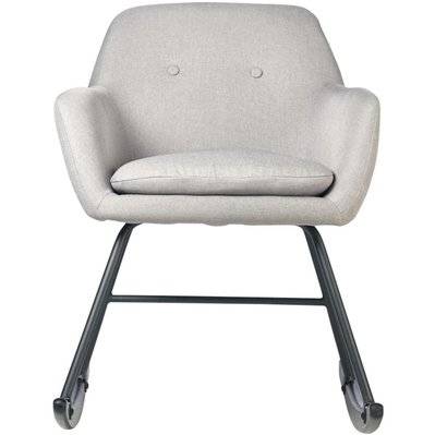 Rocking chair ROCKY Gris clair - assise Tissu pieds Metal Noir - SUP161121GR - 8790261121188