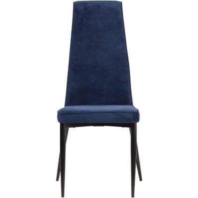 Lot de 4 - Chaise PRESTIGE Bleu - assise Velours pieds Metal Noir - SUP152867BU - 8790262867078