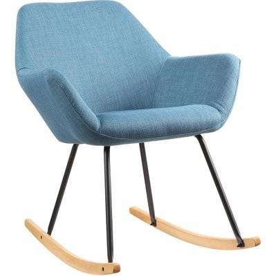 Rocking chair NORTON Bleu - assise Tissue pieds Metal Noir - SUP147134BU - 8790267134076