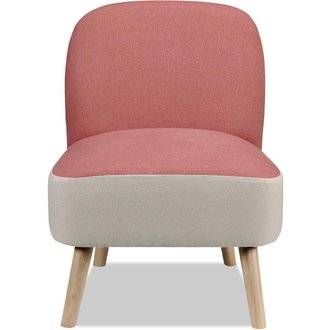 Fauteuil DOPIO Rose - assise polyester pieds Bois