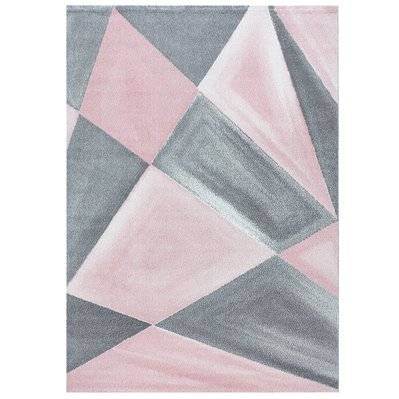 PASTEL - Tapis Couleur pastel - Rose & Gris 120 x 170 cm - BETA1201701130PINK - 3701479523393