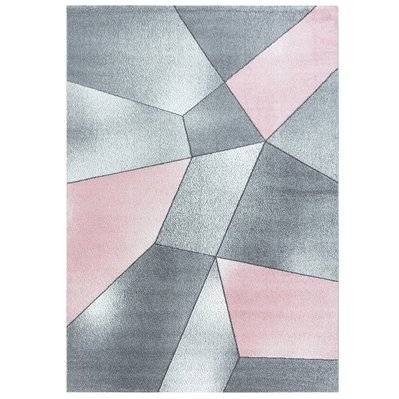 MARBRE - Tapis effet marbre - Rose & Gris 200 x 290 cm - BETA2002901120PINK - 3701479523294