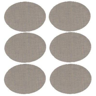 Lot de 6 Sets de table Maoli oval effet tissé - 45 x 35 cm - Noir et Blanc - L514635B - 3665549098641