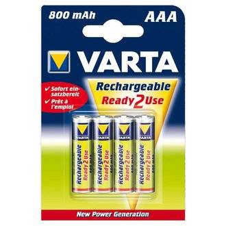 Lot de 4 piles alcaline type hr03 1.2 volts rechargeables  - VARTA - 56703101404
