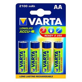 Lot de 4 piles alcaline type hr6 1.2 volts rechargeables  - VARTA - 56706101404