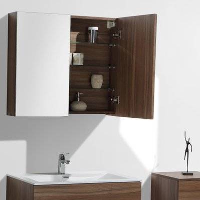 Armoire de toilette bloc-miroir SIENA largeur 80 cm noyer - A-800-MIR-WALNUT - 3760253890144