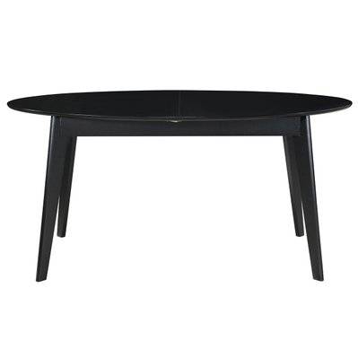 Table extensible rallonges intégrées rectangulaire en bois noir L160-200 cm MARIK - - 48766 - 3662275116571