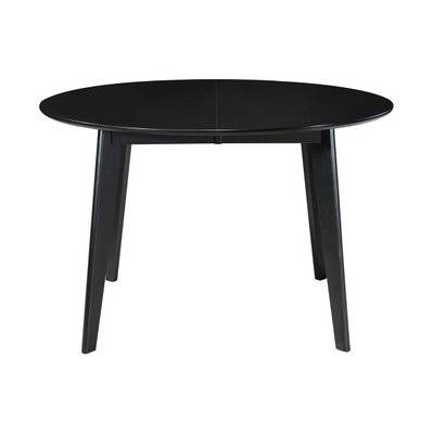 Table à manger design extensible ronde noire L120-150 cm LEENA - - 48767 - 3662275116748