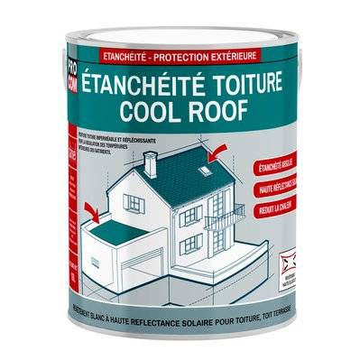 Peinture toiture étanche Cool Roof, peinture réfléchissante blanche, anti chaleur PROCOM 2.5 litres Blanc - 169_1491 - 3700070120260