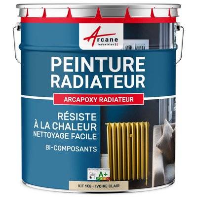 Peinture Radiateur fonte acier alu - PEINTURE RADIATEUR-1 kg (jusqu'à 5 m² en 2 couches) Ivoire Clair - RAL 1015 - 302_26900 - 3700043411807