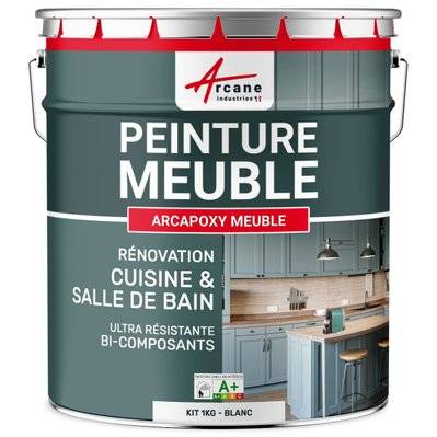 Peinture pour Meuble Cuisine et Salle de Bain - ARCAPOXY-1 kg (jusqu'à 12 m² en 2 couches) Blanc - RAL 9003 - 261_25817 - 3700043419247
