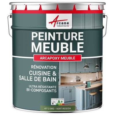 Peinture pour Meuble Cuisine et Salle de Bain - ARCAPOXY-2.5 kg (jusqu'à 30 m² en 2 couches) Vert Reseda - RAL 6011 - 261_26038 - 3700043419667