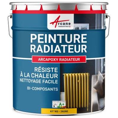 Peinture Radiateur fonte acier alu - PEINTURE RADIATEUR-1 kg (jusqu'à 5 m² en 2 couches) Jaune - RAL 1023 - 302_26885 - 3700043411739