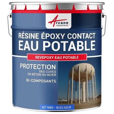 Resine Epoxy Pour Eau Potable - REVEPOXY EAU POTABLE-10 kg Bleu Azur - 88_23625 - 3700043491519