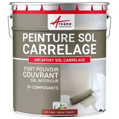Peinture Sol Carrelage - Résine Carrelage - ARCAPOXY-2.5 kg (jusqu'à 12.5 m² en 2 couches) Rouge Tomate - RAL 3013 - 260_25781 - 3700043418608