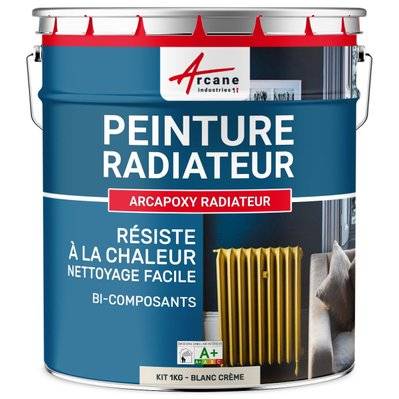 Peinture Radiateur fonte acier alu - PEINTURE RADIATEUR-1 kg (jusqu'à 5 m² en 2 couches) Blanc Cassé - Crème - RAL 9001 - 302_26890 - 3700043411777