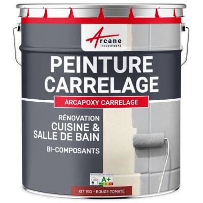 Peinture Carrelage Cuisine & Salle de bain - ARCAPOXY-1 kg (jusqu'à 10 m² en 2 couches) Rouge Tomate - RAL 3013 - 245_25179 - 3700043418042