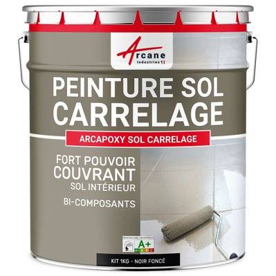 Peinture Sol Carrelage - Résine Carrelage  - ARCAPOXY SOL CARRELAGE 1 kg (jusqu'à 5 m² en 2 couches) - Noir foncé - RAL 9005 - 260_25776 - 3700043418554