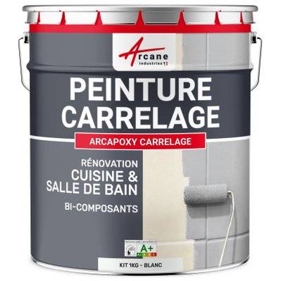 Peinture Carrelage Cuisine & Salle de bain - ARCAPOXY-1 kg (jusqu'à 10 m² en 2 couches) Blanc - RAL 9003 - 245_25187 - 3700043418127