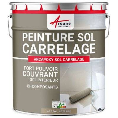 Peinture Sol Carrelage - Résine Carrelage  - ARCAPOXY SOL CARRELAGE 1 kg (jusqu'à 5 m² en 2 couches) - RAL 1019 - Beige Gris - 260_25765 - 3700043418431
