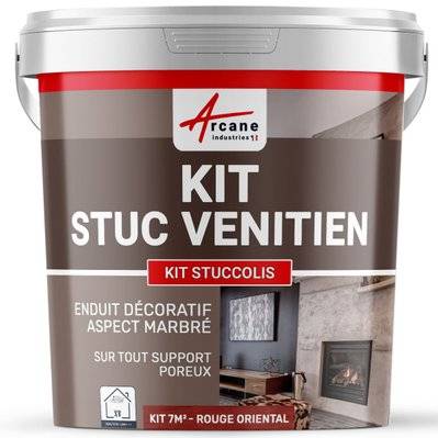 Kit stuc venitien enduit stucco spatulable décoratif - KIT STUCCOLIS-kit jusqu'à 7 m² Rouge Oriental - 171_25015 - 3700043422087