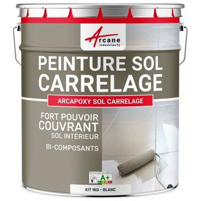 Peinture Sol Carrelage - Résine Carrelage - ARCAPOXY-1 kg (jusqu'à 5 m² en 2 couches) Blanc - RAL 9003 - 260_25775 - 3700043418547