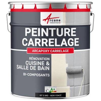 Peinture Carrelage Cuisine & Salle de bain - ARCAPOXY-2.5 kg (jusqu'à 25 m² en 2 couches) Noir foncé - RAL 9005 - 245_25442 - 3700043418271