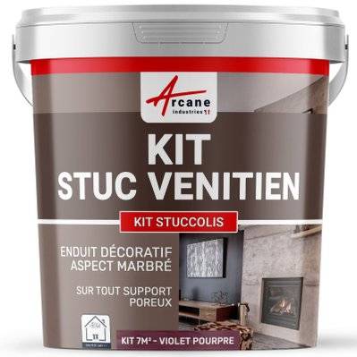 Kit stuc venitien enduit stucco spatulable décoratif - KIT STUCCOLIS-kit jusqu'à 7 m² Violet Pourpre - 171_25014 - 3700043422070