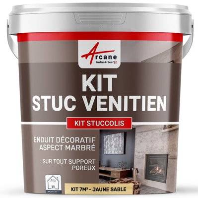 Kit stuc venitien enduit stucco spatulable décoratif - KIT STUCCOLIS-kit jusqu'à 7 m² Jaune Sable - 171_25017 - 3700043422100