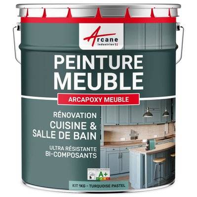 Peinture pour Meuble Cuisine et Salle de Bain - ARCAPOXY-1 kg (jusqu'à 12 m² en 2 couches) Turquoise Pastel - RAL 6034 - 261_25834 - 3700043419193