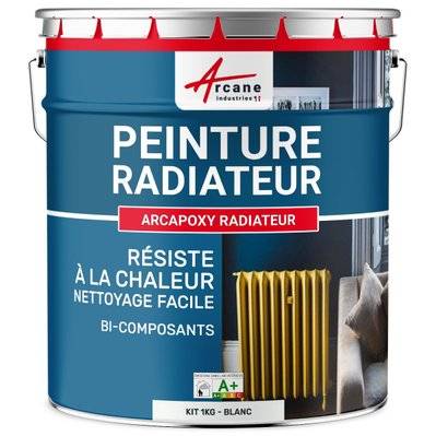 Peinture Radiateur fonte acier alu - PEINTURE RADIATEUR-1 kg (jusqu'à 5 m² en 2 couches) Blanc - RAL 9003 - 302_26891 - 3700043411784