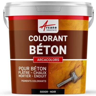 Pigments Colorants Premium pour enduit, béton, mortier, chaux, platre - ARCACOLORS-500 gr Noir - 91_24740 - 3700043480520