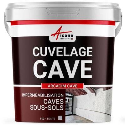 Enduit de cuvelage hydrofuge - Étanchéité cave sous-sol garage / ARCACIM CAVE-5 kg Gris - 17_23484 - 3700043480001