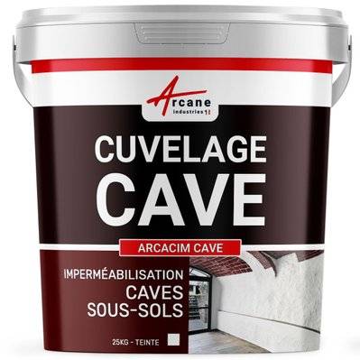 Enduit de cuvelage hydrofuge - Étanchéité cave sous-sol garage / ARCACIM CAVE-25 kg Blanc - 17_23485 - 3700043480117