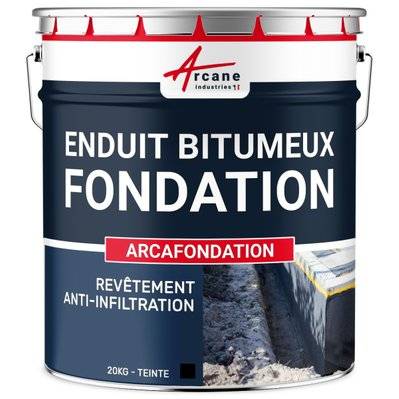 Enduit bitumineux pour Fondations Murs enterrés - ARCAFONDATION.-20 kg Noir - 18_31395 - 3700043450226