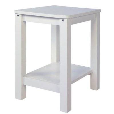 Table d'appoint table de chevet en bois blanc hauteur 74 cm TABA06007 - taba06007 - 3000290087955
