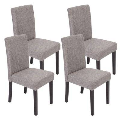 Lot de 4 chaises de salle à manger en tissu gris pieds foncés CDS04128 - cds04128 - 3000067555175