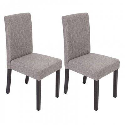 Lot de 2 chaises de salle à manger en tissu gris pieds foncés CDS04028 - cds04028 - 3000067411945