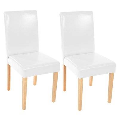 Lot de 2 chaises de salle à manger synthétique blanc pieds clairs CDS04047 - cds04047 - 3000075858732