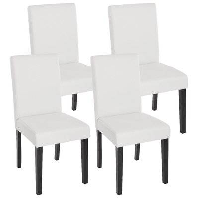 Lot de 4 chaises de salle à manger synthétique blanc mat pieds foncés CDS04137 - cds04137 - 3000072923846
