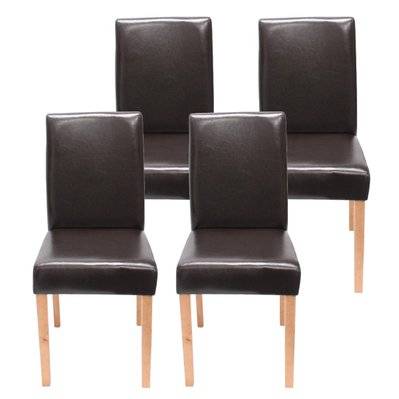 Lot de 4 chaises de salle à manger synthétique marron pieds clairs CDS04140 - cds04140 - 3000073887543