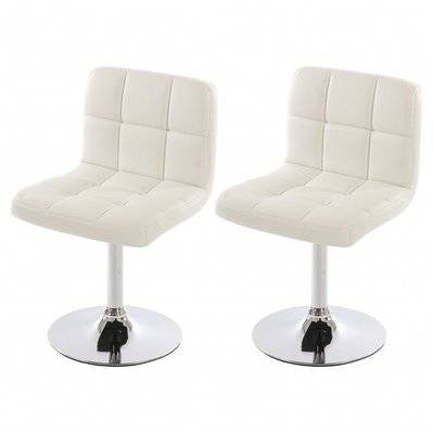 Lot de 2 chaises fauteuils de salle à manger en synthétique blanc CDS04069 - cds04069 - 3000082177147