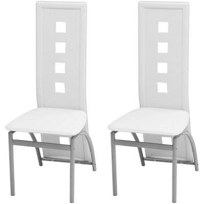Lot de 2 chaises de salle à manger cuisine design contemporain synthétique blanc CDS020190 - CDS020190 - 3001064299789