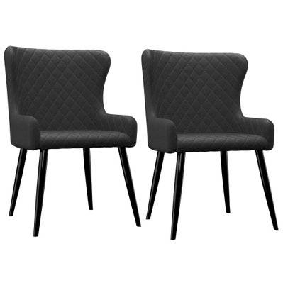 Lot de 2 chaises de salle à manger cuisine moderne et confortable en tissu noir CDS020864 - CDS020864 - 3001134999786