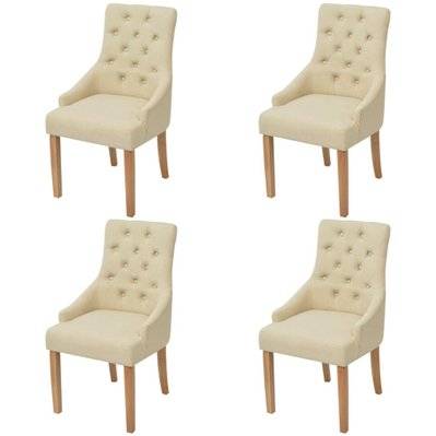 Lot de 4 chaises de salle à manger cuisine design luxueux et charmant en tissu crème CDS021476 - CDS021476 - 3000013801530