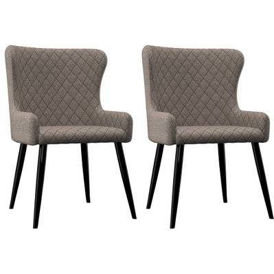 Lot de 2 chaises de salle à manger cuisine design rétro tissu taupe CDS021050 - CDS021050 - 3001153899784