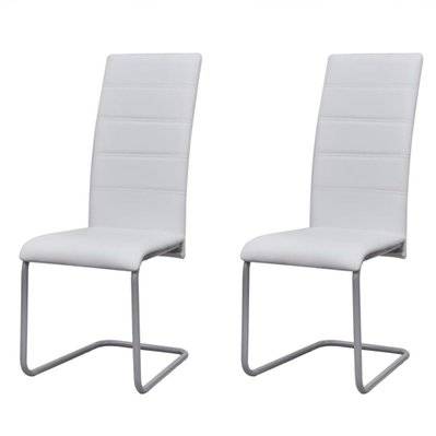 Lot de 2 chaises de salle à manger cuisine cantilever design moderne synthétique blanc CDS020302 - CDS020302 - 3001075499789