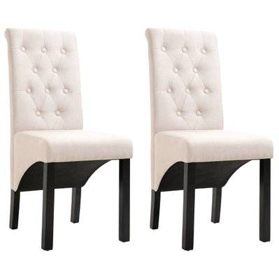 Lot de 2 chaises de salle à manger design classique cuisine tissu crème CDS020437 - CDS020437 - 3001089599789