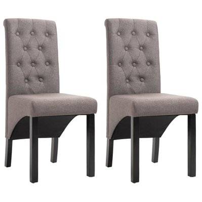 Lot de 2 chaises de salle à manger cuisine design classique tissu taupe CDS021045 - CDS021045 - 3001153399789